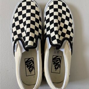 Vans Black and White Checkered Slip-On Sneakers